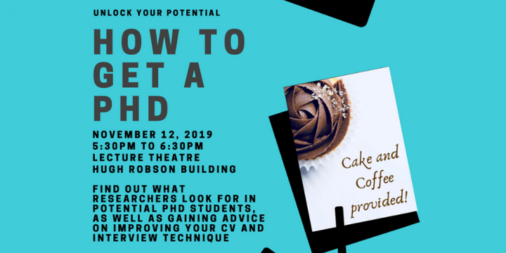how to get a phd event flyer