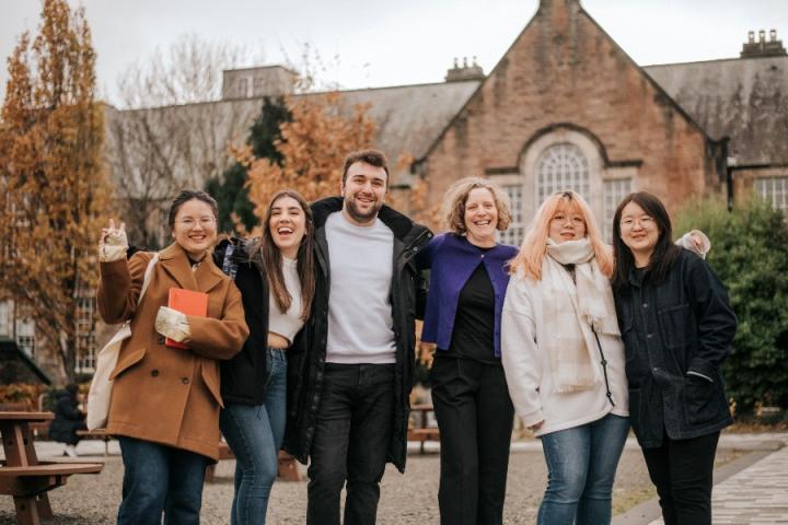IFP students outside of the Holyrood courtyard