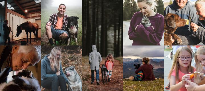 Images of people with pets
