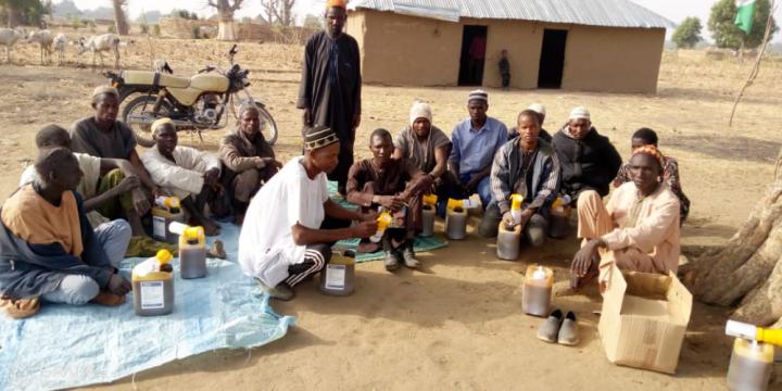 Abdulkadir Musa Mohammed working with a pastoral community in Nigeria