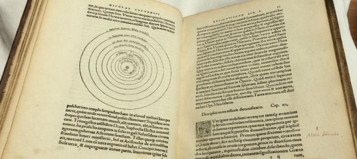 Photo of the first edition book by Nicolaus Copernicus, which will be on show at the exhibition
