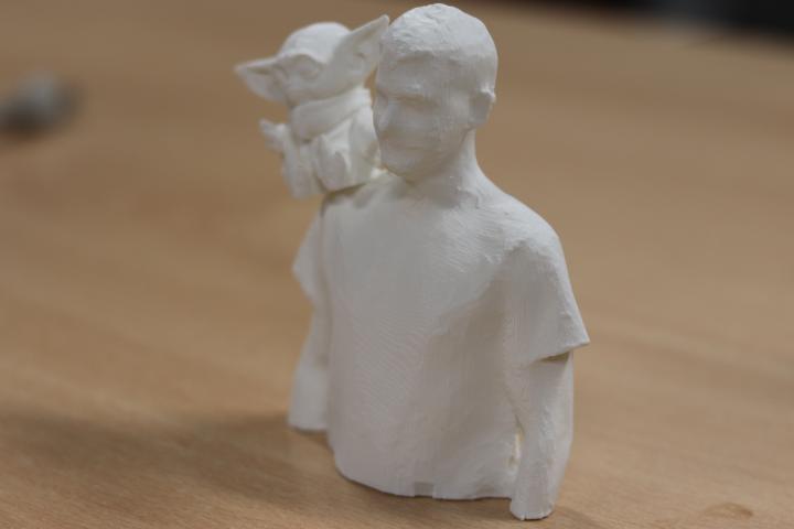 3D printed model of Murat and baby Yoda