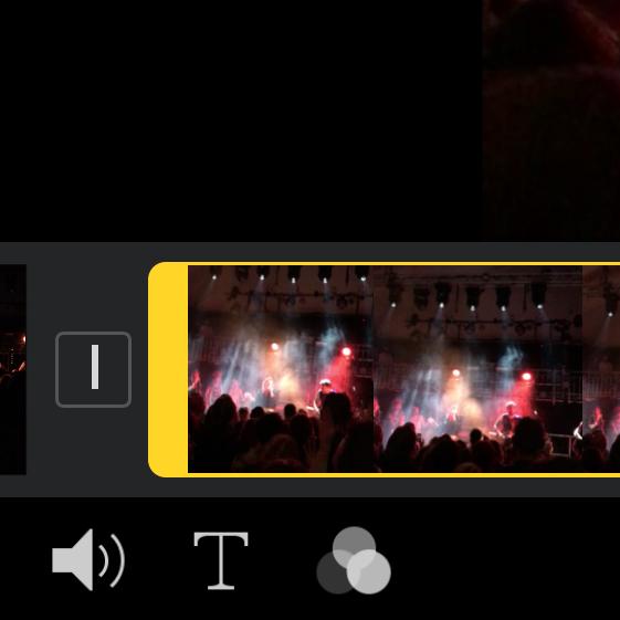 Screenshot of a video being edited in iMovie on an iPad