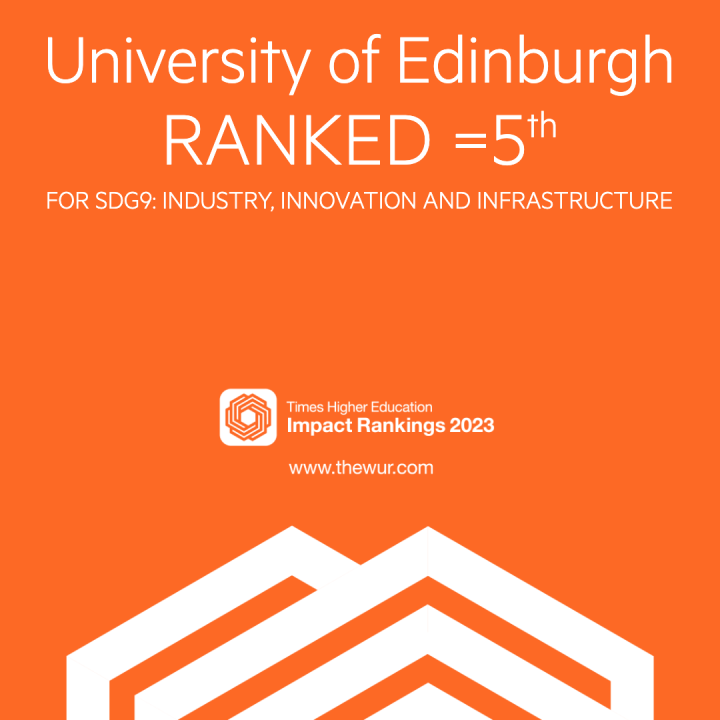 University of Edinburgh ranked 5th for SDG 9 in Times Higher Education Impact Rankings
