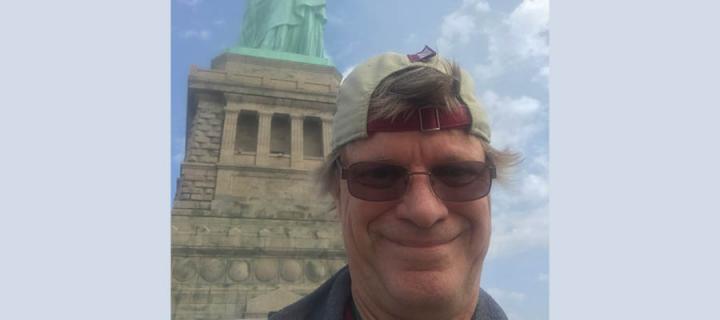 James Miculka at the Statue of Liberty