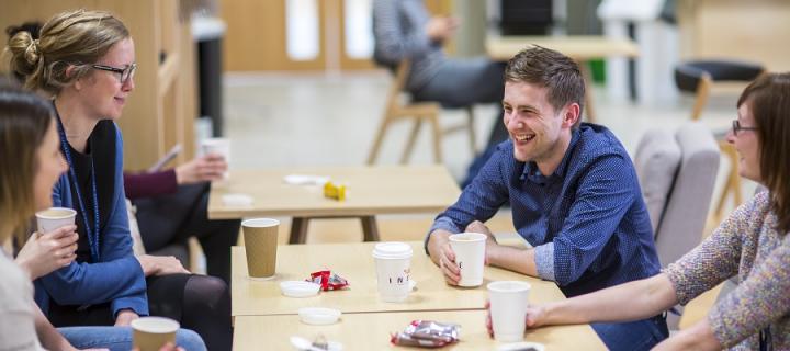 Students in the Jex Blake Cafe, Chancellor's Building