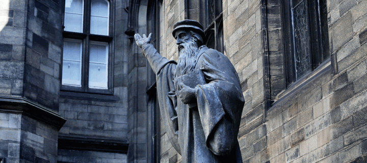 Statue of John Knox, leader of the Scottish Reformation. 