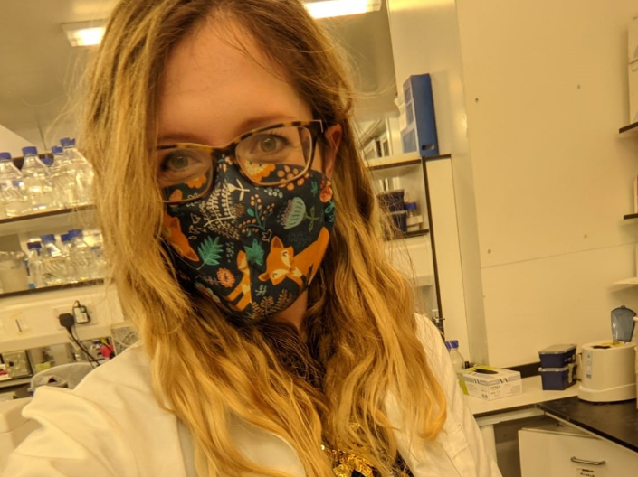 Kathleen in the lab