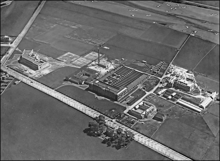 An aerial photograph of The King's Buildings campus in 1929