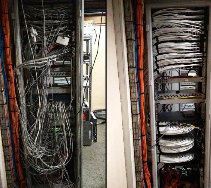 Kennedy Tower server room - before and after