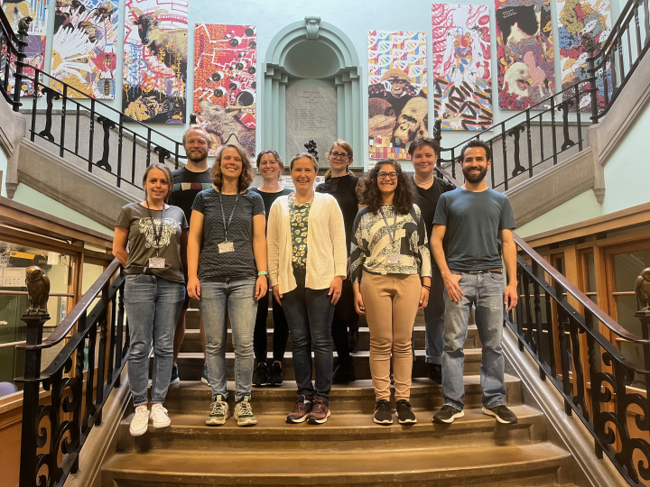 ​ Amy Buck (centre) and her research team at the University of Edinburgh ​