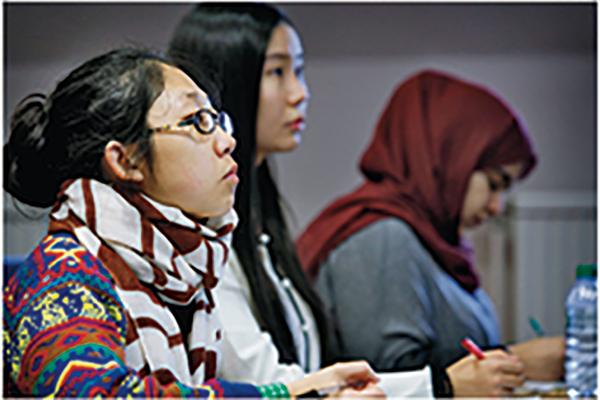 International students at a lecture