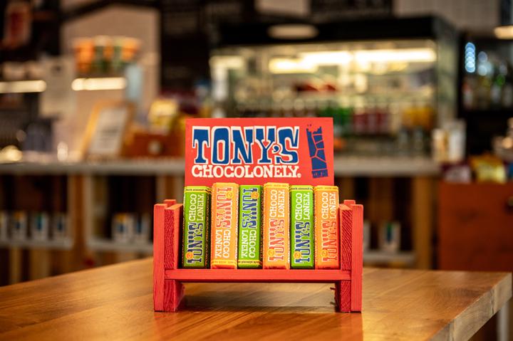 Tony's Chocolonely chocolate at Levels cafe