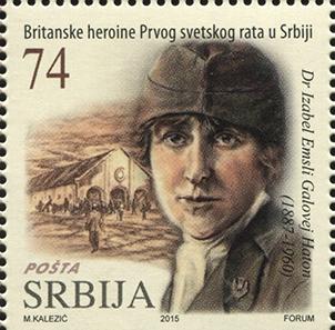 Isabel Emslie Hutton on a Serbian postage stamp