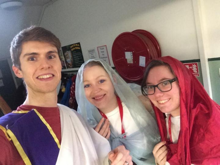 Students in Roman garb 