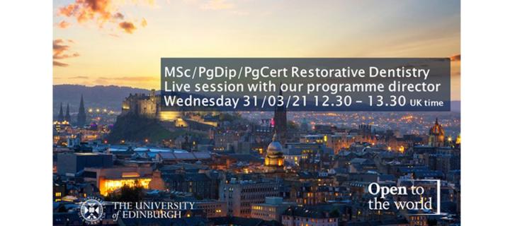 Live session with our MSc in Restorative Dentistry programme director