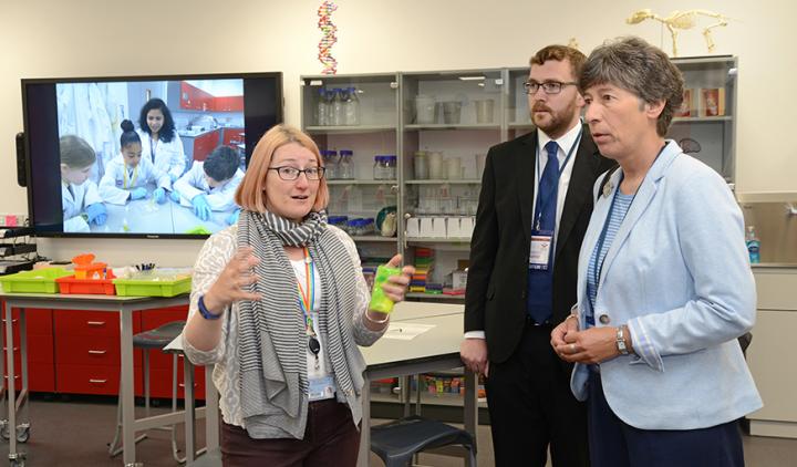 Liz Smith and Oliver Mundell in the EBSOC lab