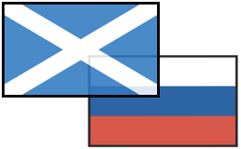 Scottish and Russian flags