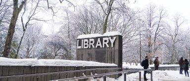 Main Library in the snow