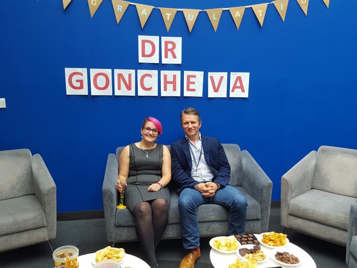 Doctor Goncheva poses with her supervisor, Proferssor Fitzgerald