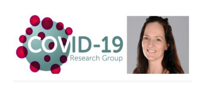 Covid 19 research group logo and Miranda Odem