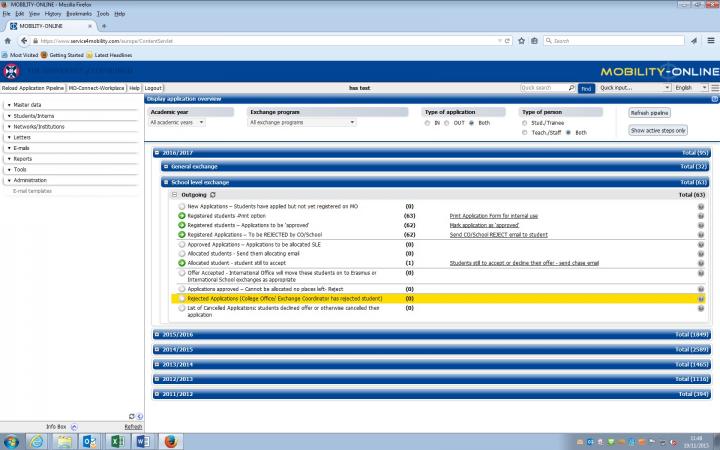 Image of mobility application pipeline screen