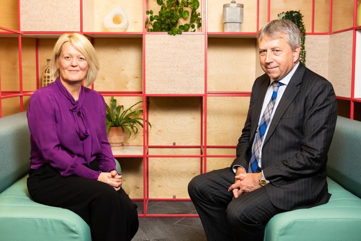 (left - right): Dame Alison Rose and University of Edinburgh Principal and Vice-Chancellor, Professor Sir Peter Mathieson