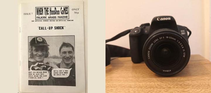 Dundee United fanzine and Canon camera