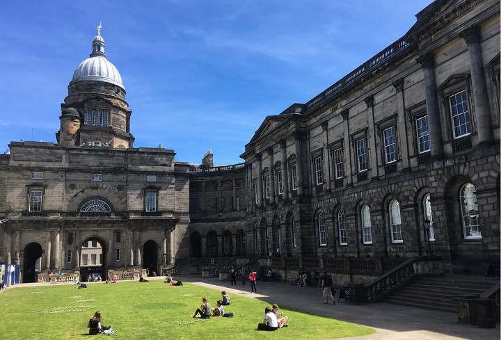 Old College quadrangle on a sunny day 