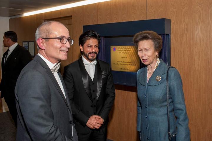Professor Charlie Jeffery with actor Shah Rukh Khan and HRH The Princess Royal