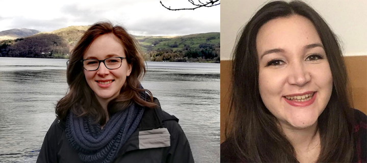 Two side by side images: PhD student Susannah Riley smiling, PhD student Jenny Shelley