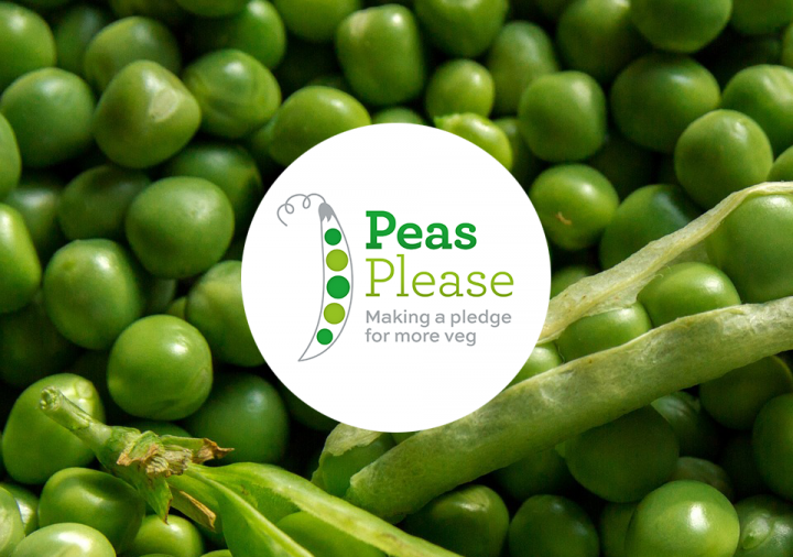 Peas Please logo: Making a pledge for more veg