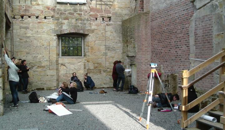 Archaeology students at Penicuik House