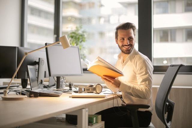 Online student working at desk