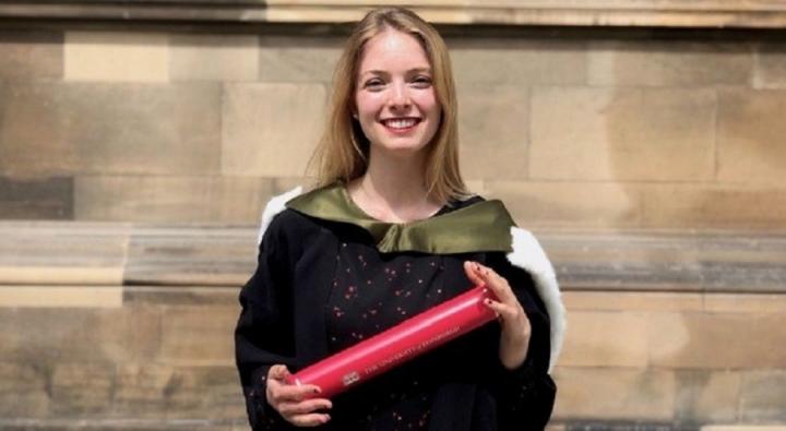A photo of Pia Seigele graduating