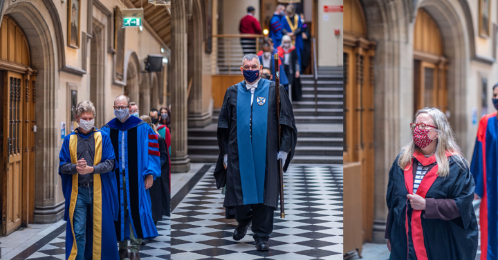 Colour images of the academic procession before the Opening Lecture 2021