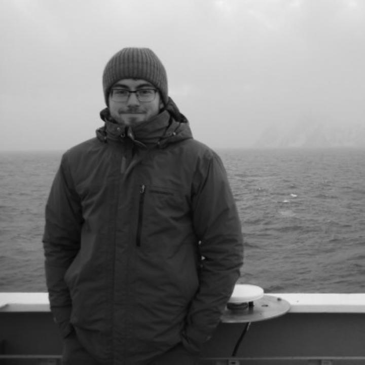 Andrew Twelves during fieldwork in the Southern Ocean 