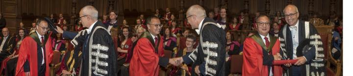 Images of Professor Song receiving his Honorary degree