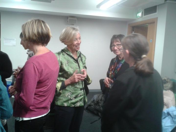Professor Warwick in conversation with Professors Mary Renfrew and Charlotte Clarke, Head of School at the pre-lecture reception