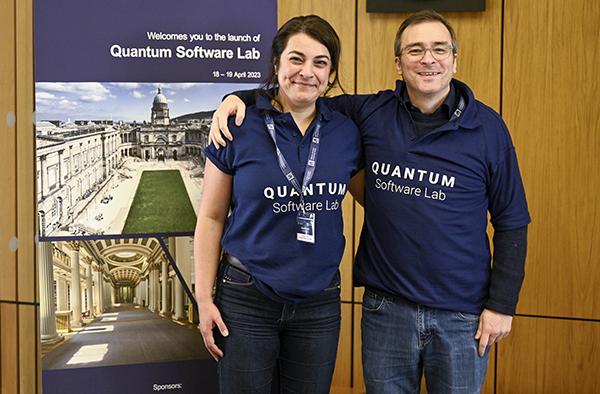 Photograph of Elham Kashefi and Simone Severini, Director, Quantum Technologies, Amazon Web Services