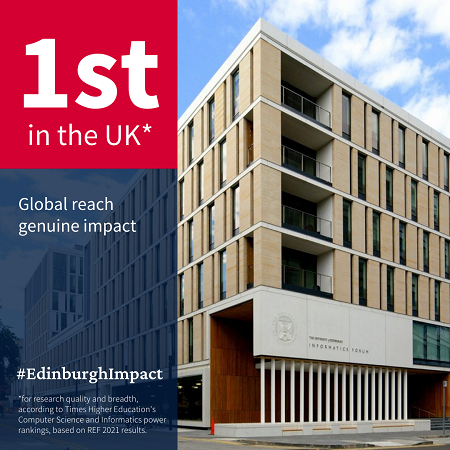Text saying: 1st in the UK, global reach, genuine impact superimposed over the photograph of a modern 4-floor building