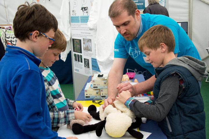 Kids with staff at the Royal Highland Show
