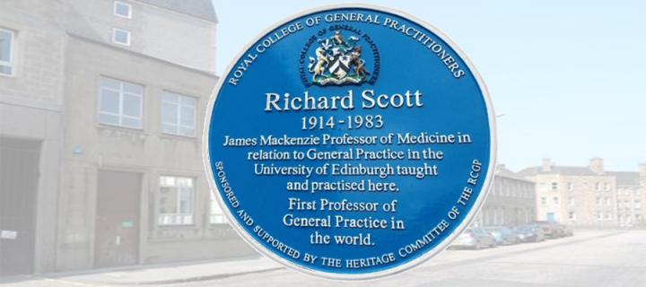 A blue plaque celebrating the life of Dr Richard Scott