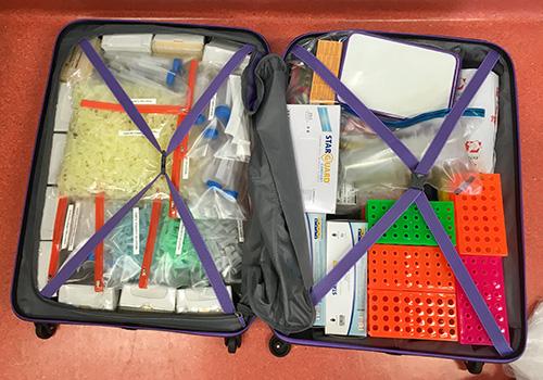 The mobile laboratory in a suitcase was used to deliver the Rabies Lab workshop.