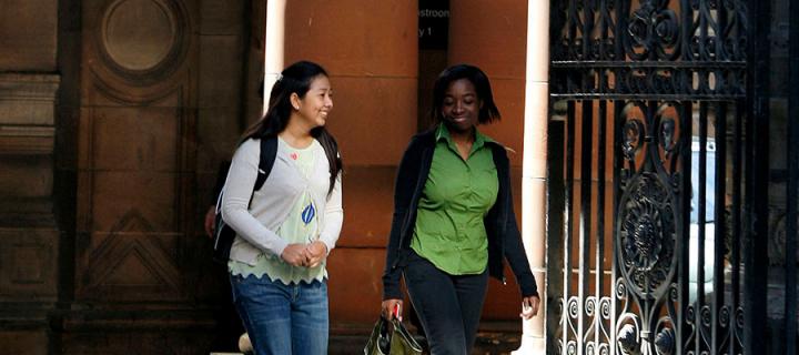 Students outside Old Medical School