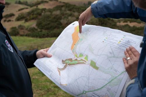 Map of the forest and peatland project site at Rullion Green, The Pentland Hills