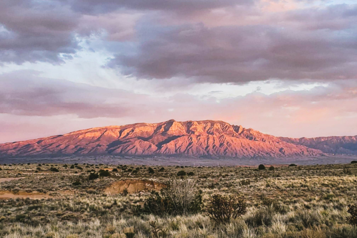 Sandia Mountains at sunset, New Mexico, USA