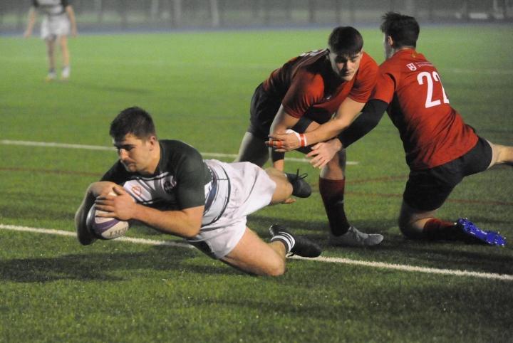 Scott Robeson, rugby player scoring a try