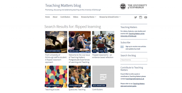 screengrab Teaching Matters blog
