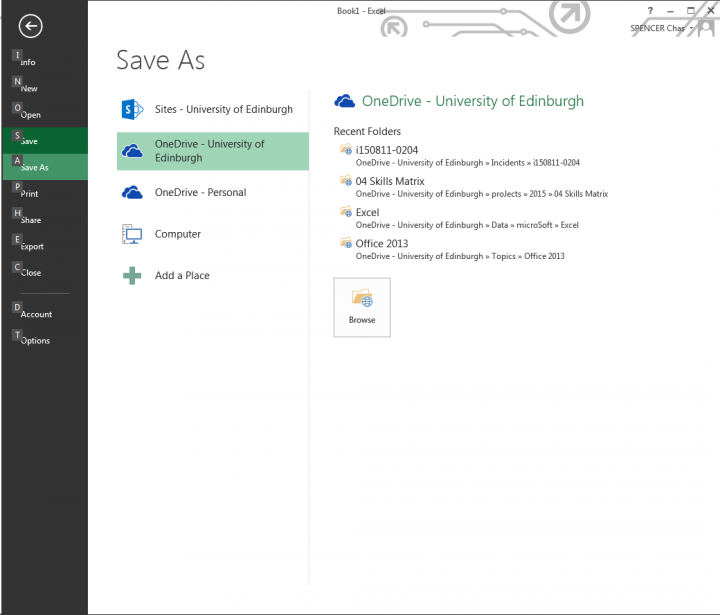 Saving to oneDrive from Microsoft Office